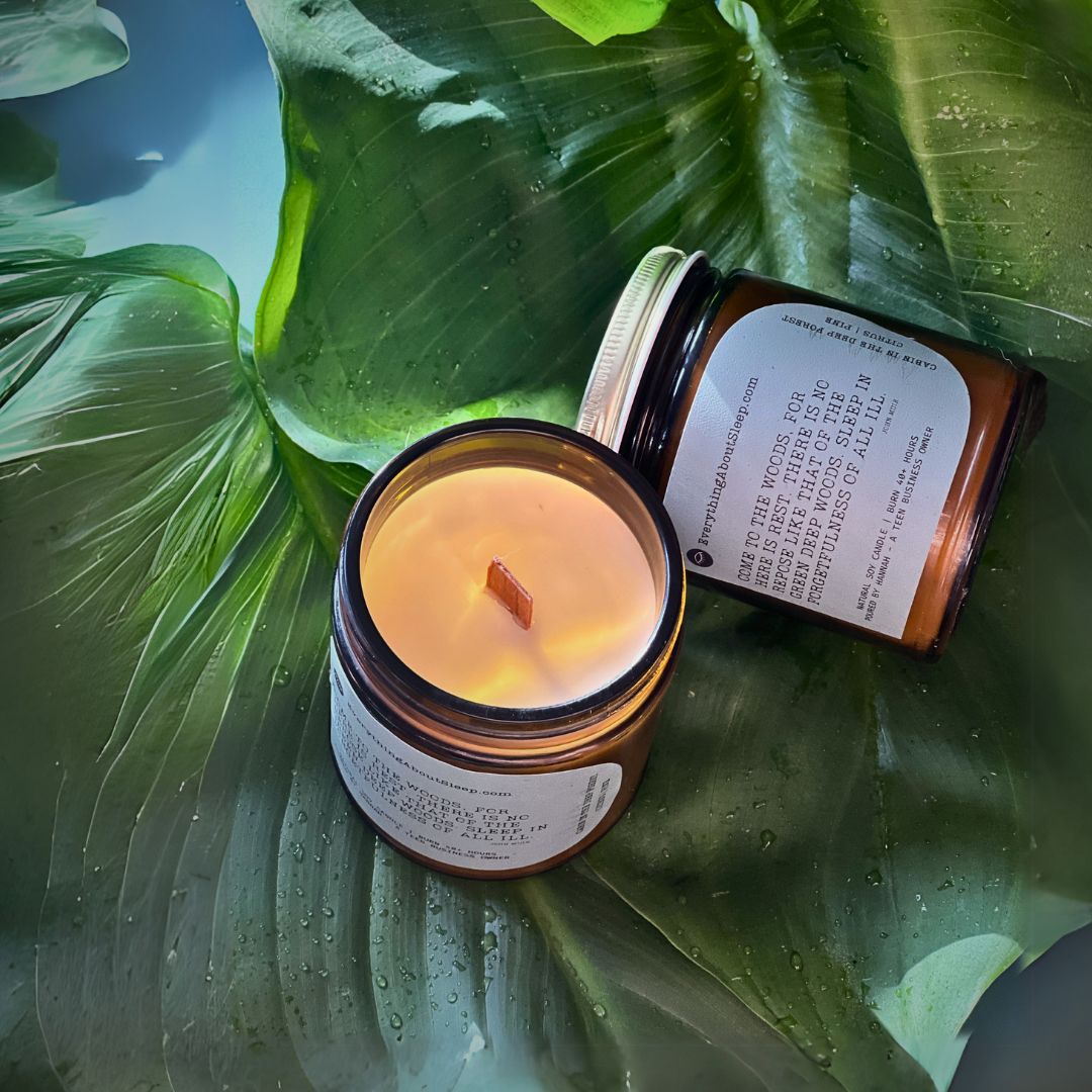 wood wick -  Handmade Nature Non-Toxic Calming Candle for Better Sleep